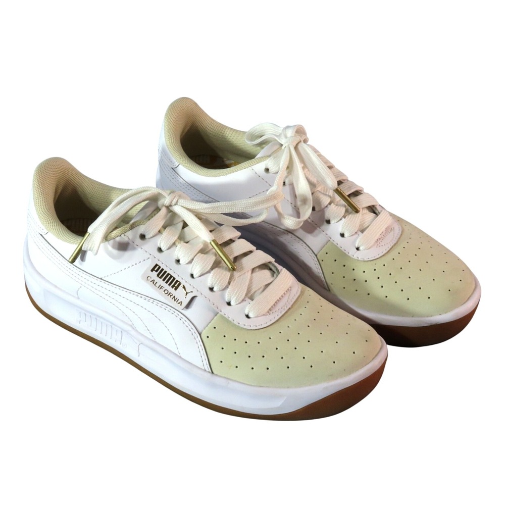 PUMA CALIFORNIA EXOTIC SNEAKERS Whisper White/Beige Gold RETRO VIBES Women's 6